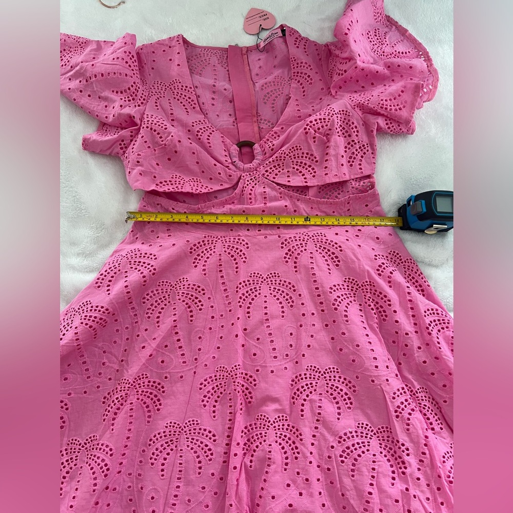 NWT Elle Rebel pink tropical cut-out dress from Unique Vintage